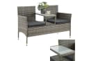 Juskys Balkonset Monaco 2-Sitzer Polyrattan Braun/Grau mit Tisch Bild 3