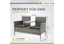 Juskys Balkonset Monaco 2-Sitzer Polyrattan Braun/Grau mit Tisch Bild 4