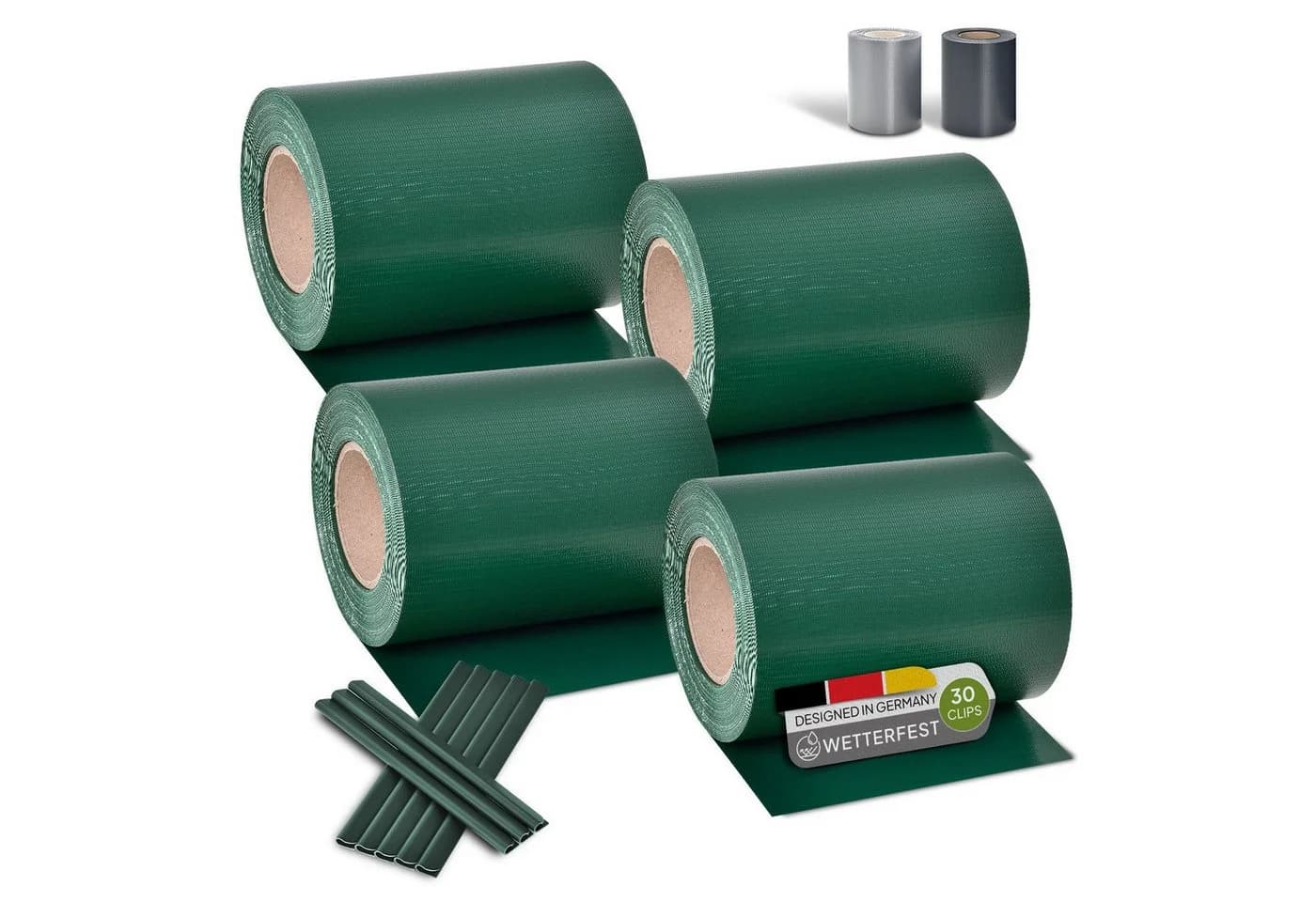 Juskys PVC Sichtschutzstreifen 4er Set Grün für Doppelstabmatten Zaun - Bild 2