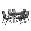 Juskys Garten-Essgruppe Milano 7-tlg. Dunkelgrau Aluminium mit Glas Bild 1