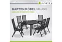 Juskys Garten-Essgruppe Milano 7-tlg. Dunkelgrau Aluminium mit Glas Bild 2
