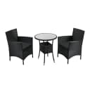 Juskys Polyrattan Balkonset Bayamo 3-teilig Schwarz/Grau mit Kissen Bild 1
