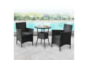 Juskys Polyrattan Balkonset Bayamo 3-teilig Schwarz/Grau mit Kissen Bild 2