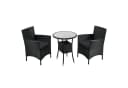 Juskys Polyrattan Balkonset Bayamo 3-teilig Schwarz/Grau mit Kissen Bild 3