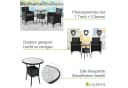 Juskys Polyrattan Balkonset Bayamo 3-teilig Schwarz/Grau mit Kissen Bild 5