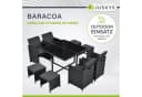 Juskys Garten-Essgruppe Baracoa 9-teilig Schwarz/Grau Polyrattan Bild 2