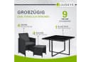 Juskys Garten-Essgruppe Baracoa 9-teilig Schwarz/Grau Polyrattan Bild 4