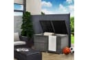 Juskys Auflagenbox Ikaria Grau Polyrattan 950L mit Deckel Bild 2
