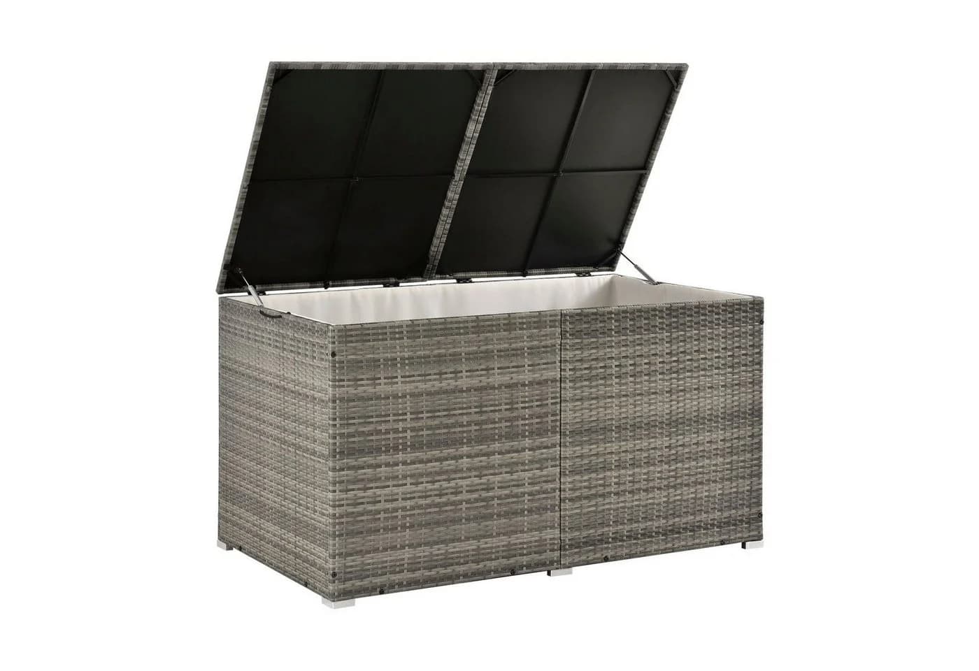 Juskys Auflagenbox Ikaria Grau Polyrattan 950L mit Deckel - Bild 3