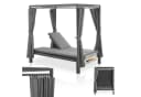 Juskys Doppel Loungebett Kreta Grau mit verstellbarer Lehne und Dach Bild 3