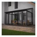 Juskys Wintergarten 12 m² Grau mit Schiebetüren UV-Schutz Bild 1