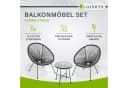 Juskys Balkonmöbel Set Ostana 3-teilig Schwarz mit Tisch & 2 Sesseln Bild 2