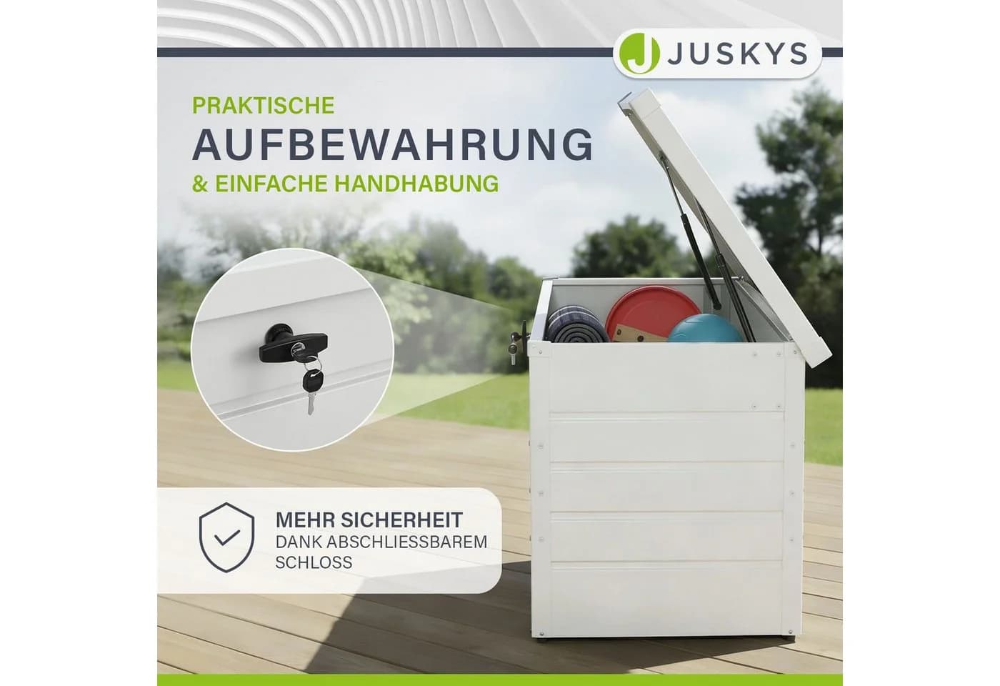 Juskys Metall Aufbewahrungsbox Limani 380 Liter Weiß - Bild 4