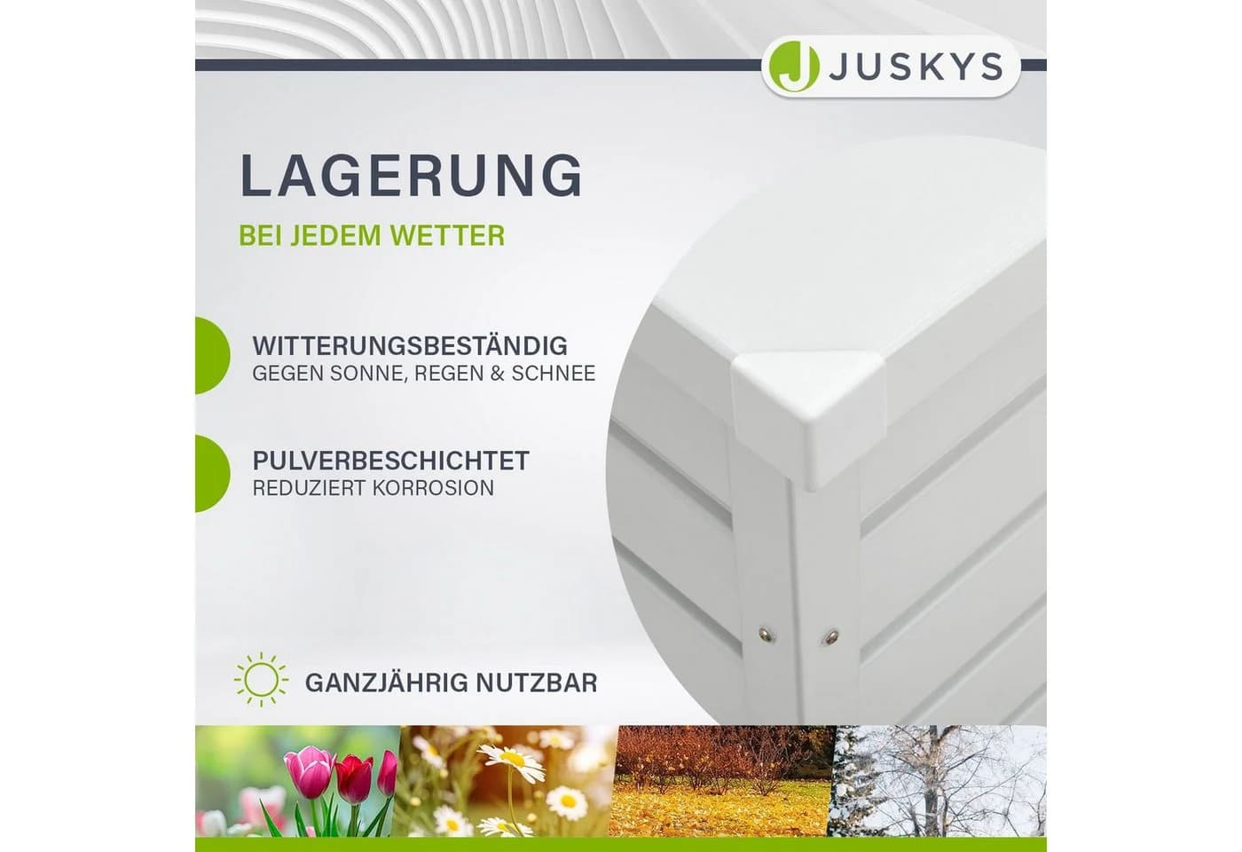 Juskys Metall Aufbewahrungsbox Limani 380 Liter Weiß - Bild 5