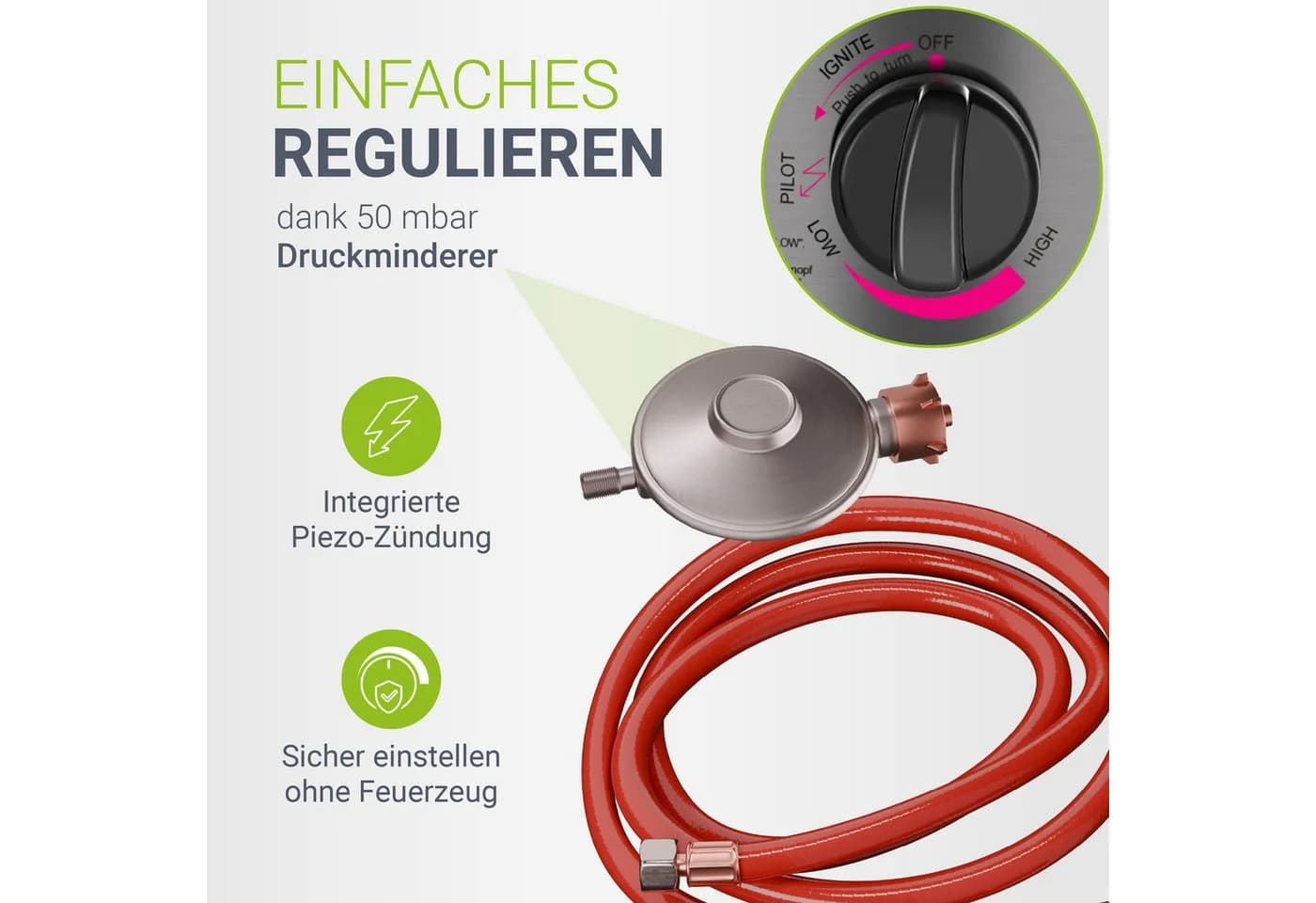 Juskys Heizstrahler Cuna 11 kW Schwarz Gas-Brenner mit Kippschutz - Bild 2