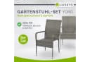 Juskys Gartenstuhl Yoro 8er Set Grau-meliert Polyrattan Stapelbar Bild 2