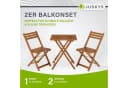 Juskys Balkonset Bala 3-tlg. Sitzgruppe aus Massivholz Klappbar Braun Bild 2