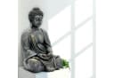 INtrenDU Gartenfigur Buddha Sitzend Grau/Gold Polyresin Bild 2