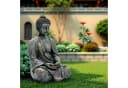 INtrenDU Gartenfigur Buddha Sitzend Grau/Gold Polyresin Bild 4