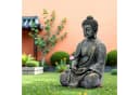 INtrenDU Gartenfigur Buddha Sitzend Grau/Gold Polyresin Bild 5