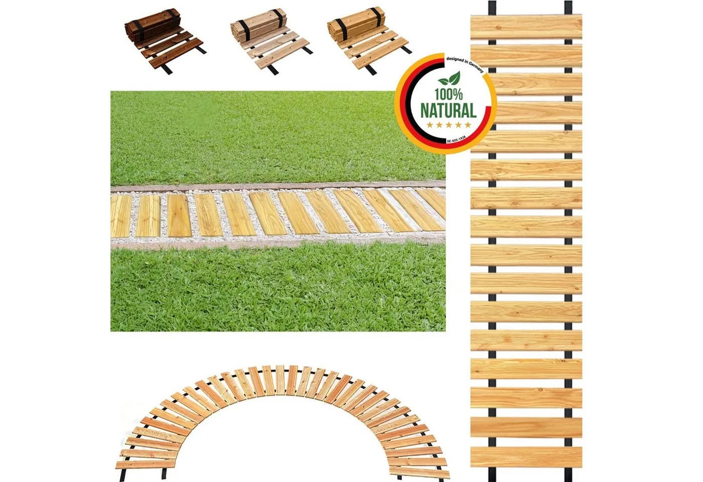 Floranica Gartenweg aus Lärchenholz Rollweg rutschfest - Bild 2
