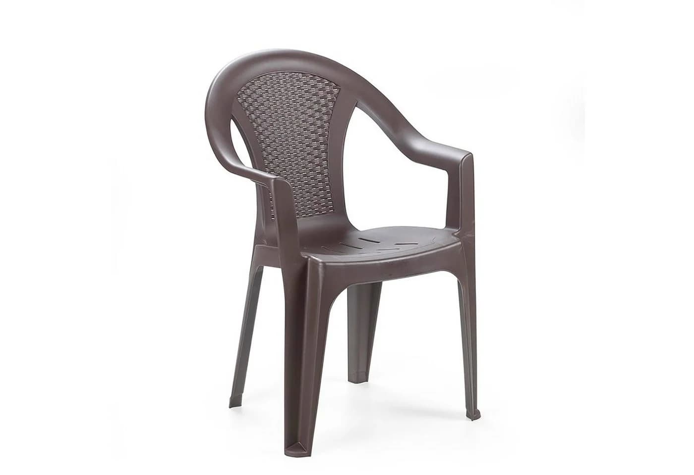 Mojawo Stapelstuhl Gartenstuhl Bistrostuhl Kunststoff Rattan Optik Mokka - Bild 2