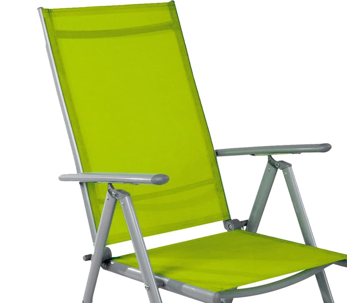 Mojawo Gartenstuhl Hochlehner Klappstuhl Aluminium Silbergrau/Lime - Bild 4