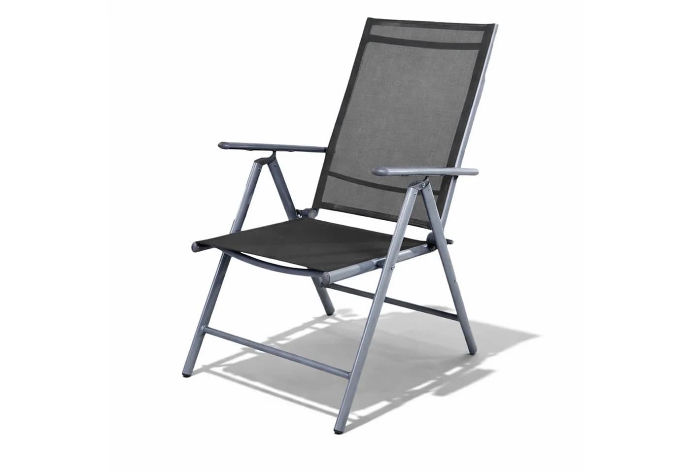 Mojawo Aluminium Garten Klappstuhl Silber/Anthrazit 7-Positionen - Bild 2
