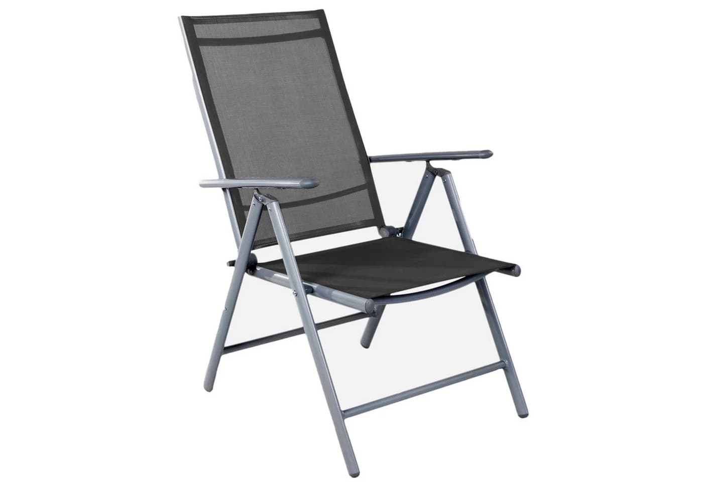 Mojawo Aluminium Garten Klappstuhl Silber/Anthrazit 7-Positionen - Bild 3