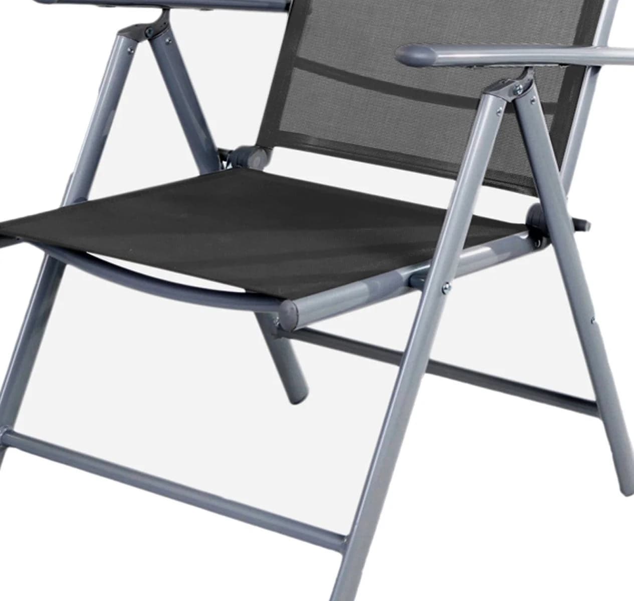 Mojawo Aluminium Garten Klappstuhl Silber/Anthrazit 7-Positionen - Bild 4