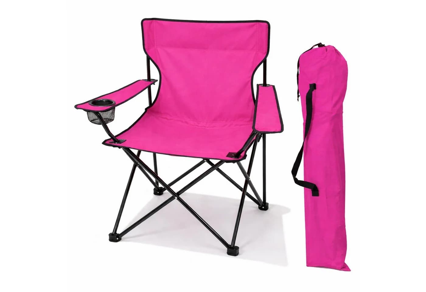 Mojawo Klappstuhl Anglersessel Pink mit Getränkehalter & Tasche - Bild 2
