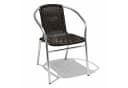Mojawo Armlehnstuhl Aluminium Polyrattan Bistrostuhl stapelbar Silber Schwarz Bild 1