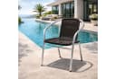 Mojawo Armlehnstuhl Aluminium Polyrattan Bistrostuhl stapelbar Silber Schwarz Bild 2