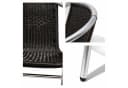 Mojawo Armlehnstuhl Aluminium Polyrattan Bistrostuhl stapelbar Silber Schwarz Bild 3