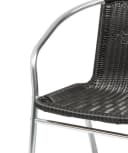 Mojawo Armlehnstuhl Aluminium Polyrattan Bistrostuhl stapelbar Silber Schwarz Bild 4