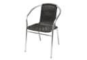 Mojawo Armlehnstuhl Aluminium Polyrattan Bistrostuhl stapelbar Silber Schwarz Bild 5