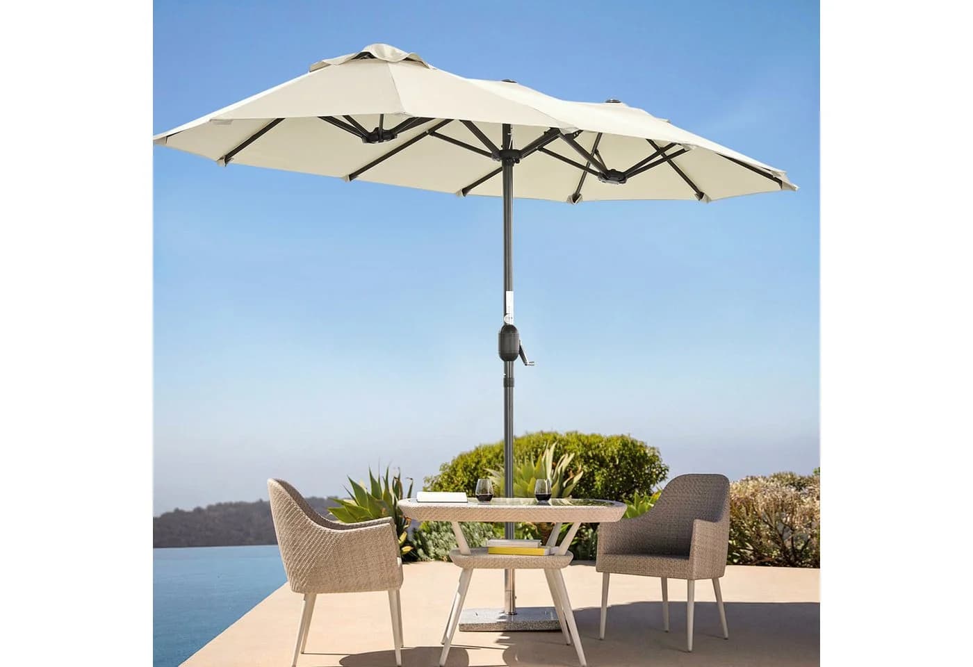Angel Living Sonnenschirm Rechteckig UV50+ Beige/Creme - Bild 2