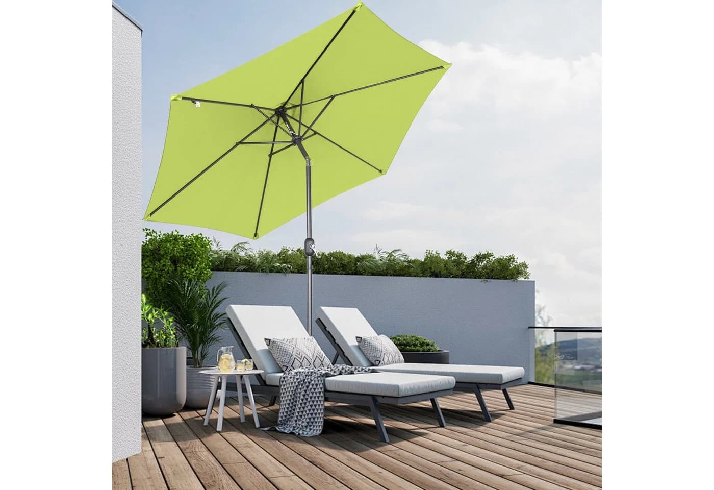 Angel Living Sonnenschirm 2,7 m Ampel mit Kurbel & UV-Schutz - Bild 4