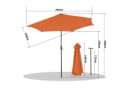 Angel Living Halbrund Sonnenschirm 2,7m mit Kurbel & Neigung Bild 1