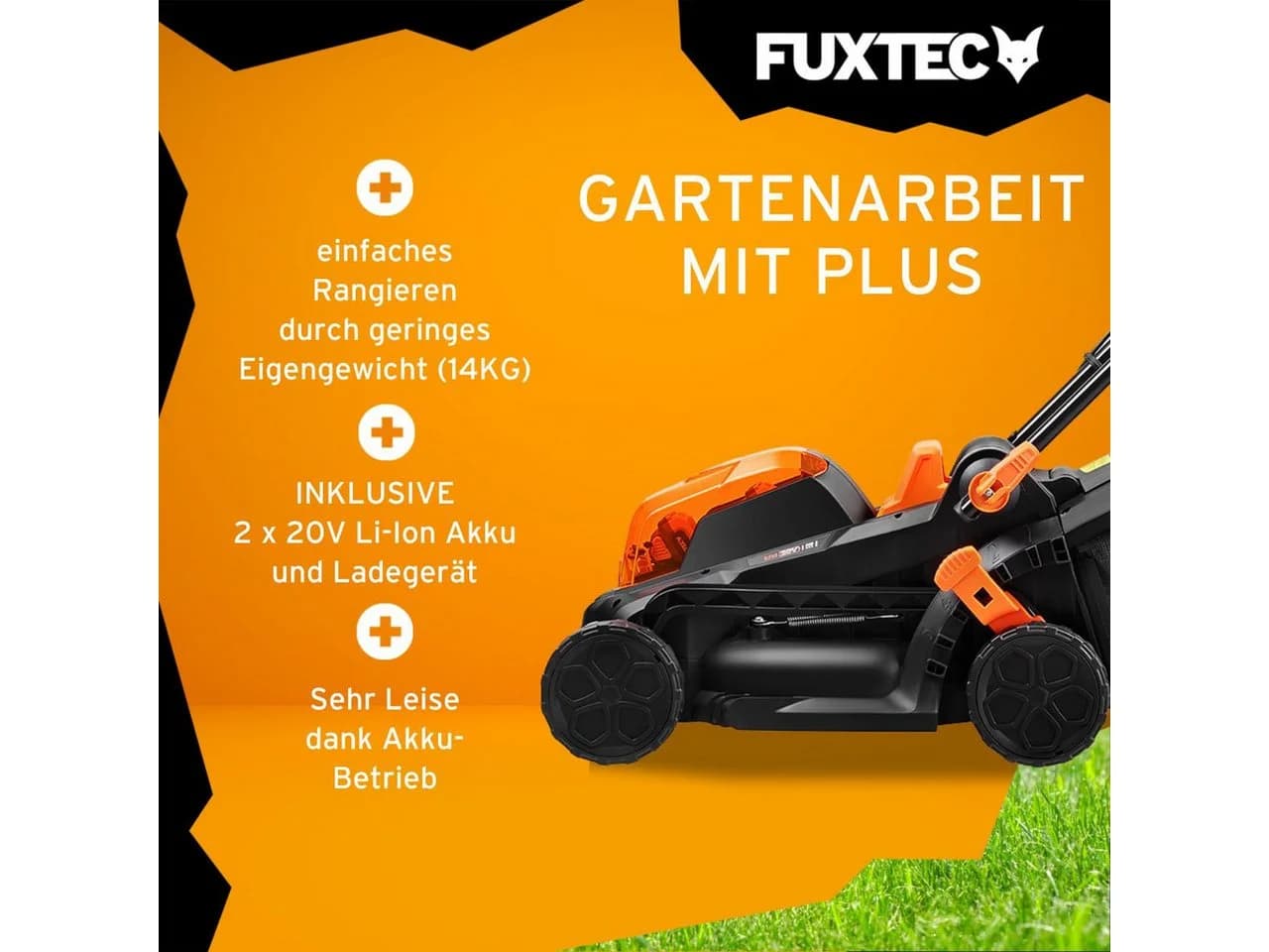 FUXTEC Akkurasenmäher FX-E1RM20-SET 33cm Schnittbreite 2x 20V Akku - Bild 3