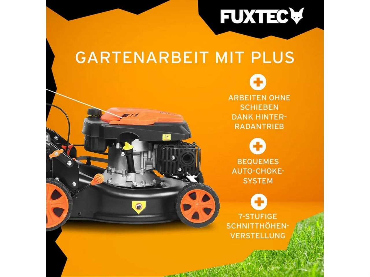 FUXTEC Benzinrasenmäher FX-RM4346 42cm Schnittbreite 3PS Schwarz - Bild 3