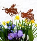 LB H&F Lilienburg Bienen Gartenstecker 2er Set Edelrost Bild 1
