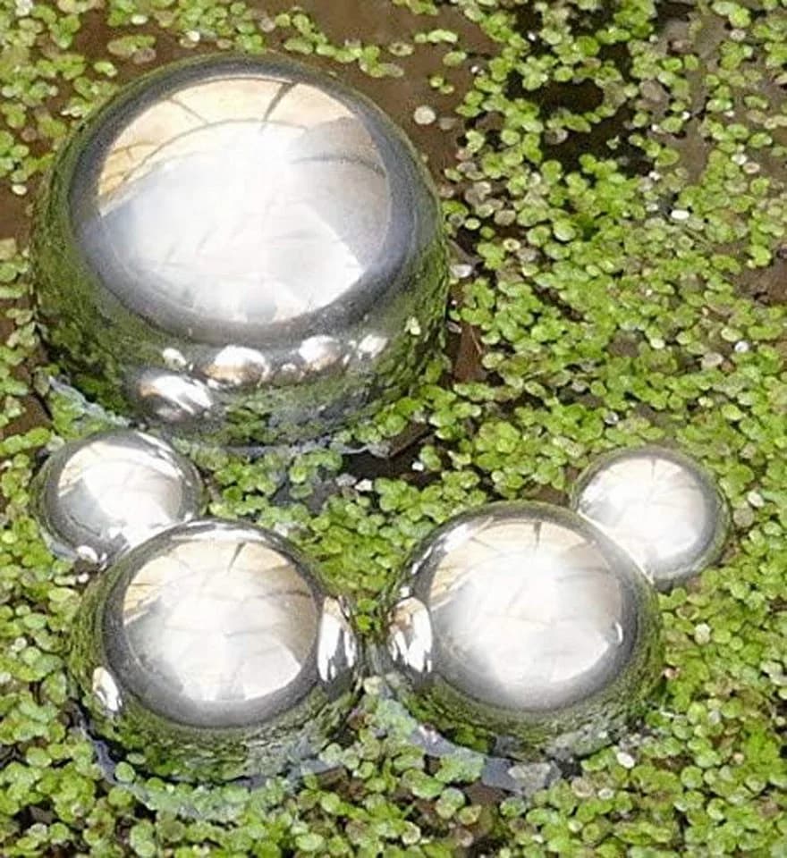 LB H&F Lilienburg Dekokugel 6er Set Schwimmkugel Silber Metall - Bild 2