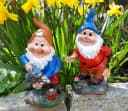 LB H&F Lilienburg Dekofigur 2er SET Gartenzwerge Blau Braun Bild 2
