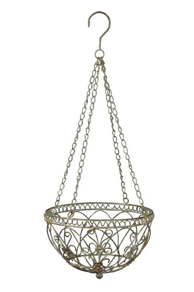 LB H&F Lilienburg Blumenampel Metall Vintage Shabby Landhaus Hängekorb