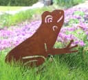 LB H&F Lilienburg Gartenstecker Frosch Rost Metall Deko Bild 1
