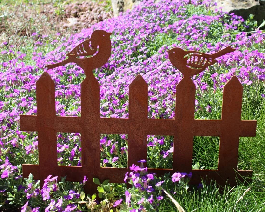 LB H&F Lilienburg Gartenstecker Vogel Rost Optik Metall - Bild 3
