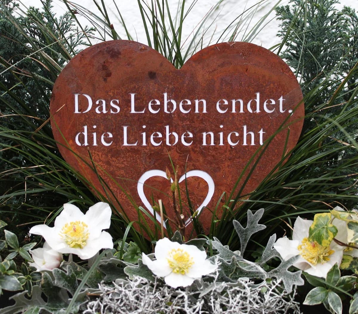 LB H&F Lilienburg Grabstecker Herz Rost Metall Wetterfest - Bild 2