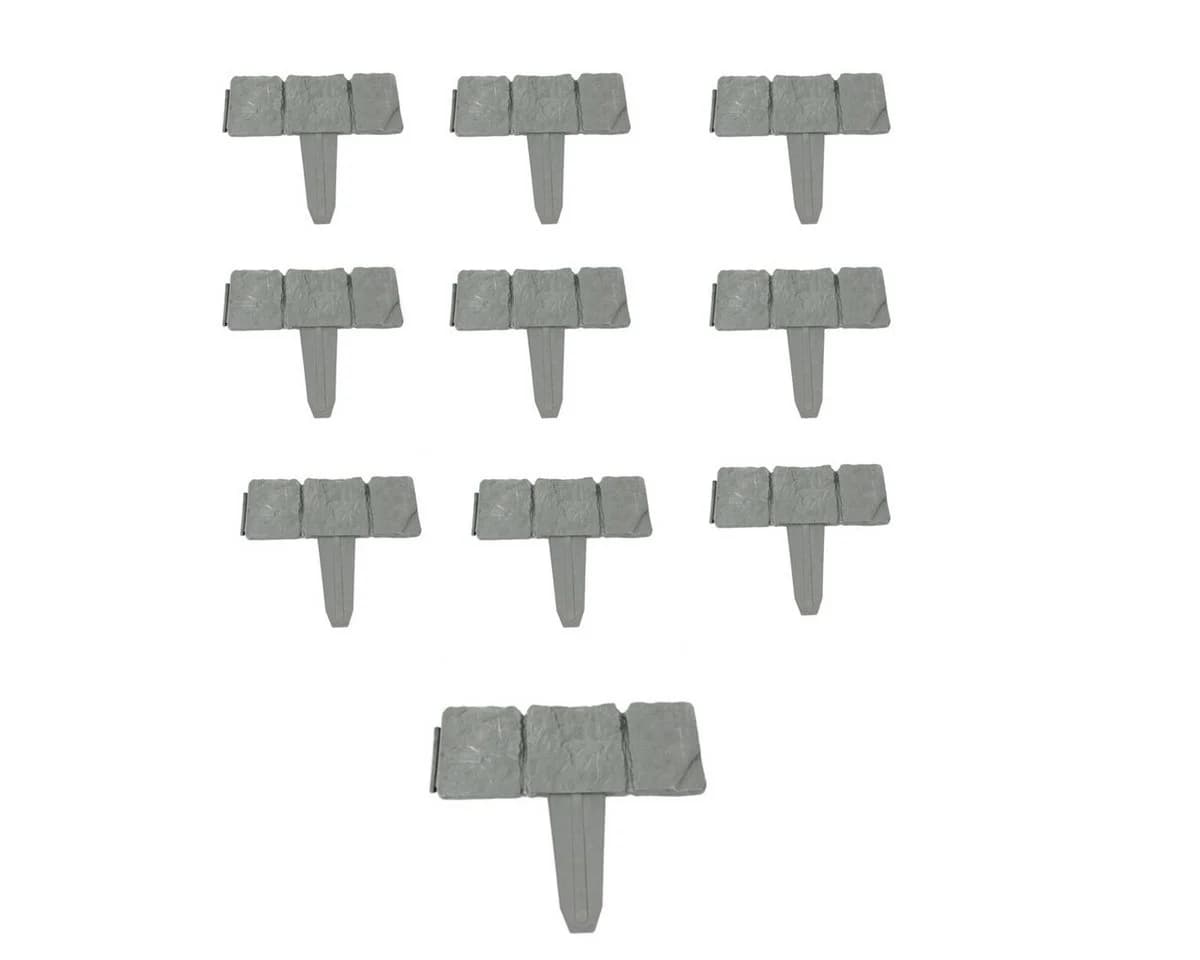 LB H&F Lilienburg Beetbegrenzung Grau Steinoptik 10er Set - Bild 2