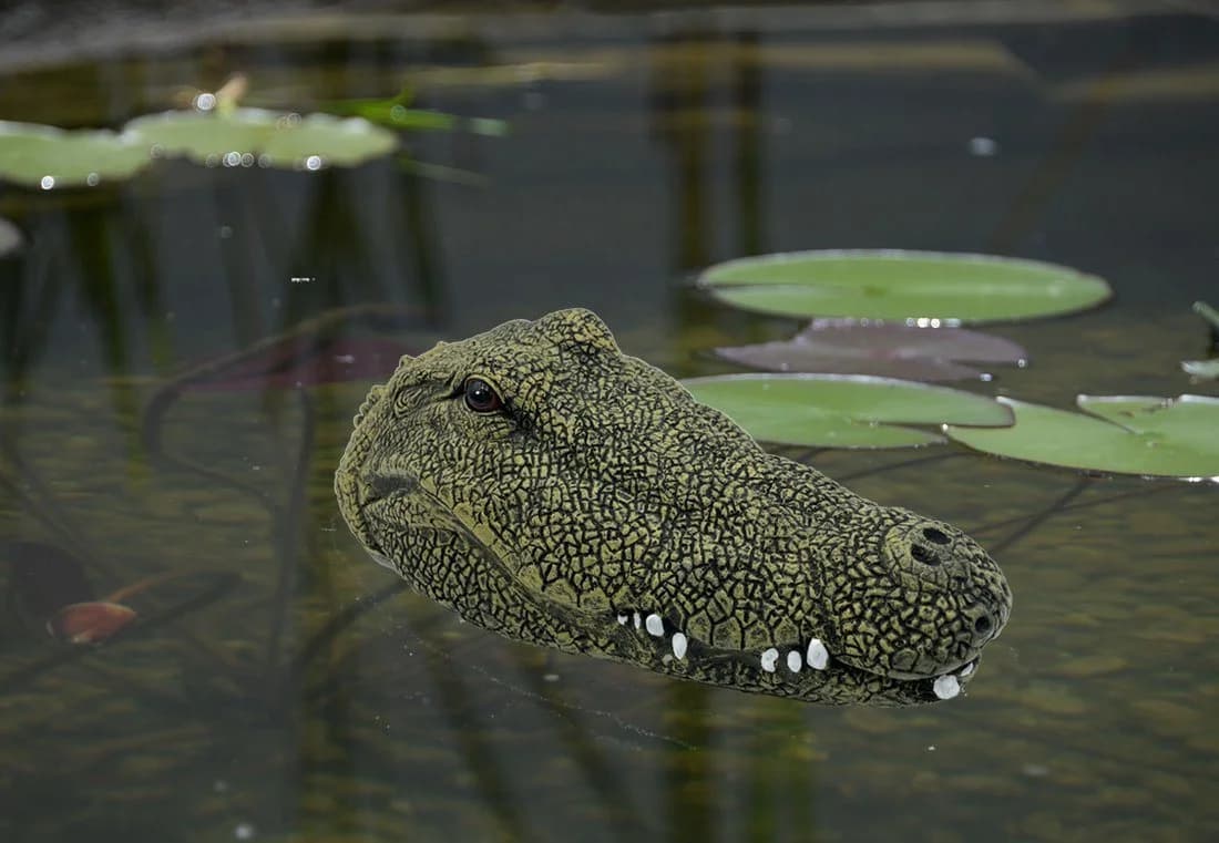 LB H&F Lilienburg Teichfigur Krokodil Grün Schwimmtier - Bild 4
